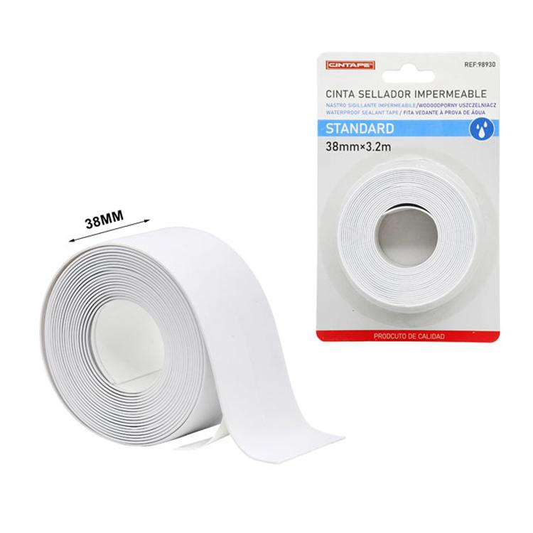 Factory Supply Easy Install Durable Single Sided 38mm 4m TransparentToilet Waterproof Adhesive Tape (White,4m&38mm) белый