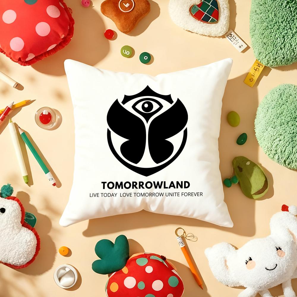 TOMORROWLAND Music Festival Cushion Cover Plush Fabric Soft Double-Sided Printed Sofa Warm Winter Home Child Gift Pillow Case