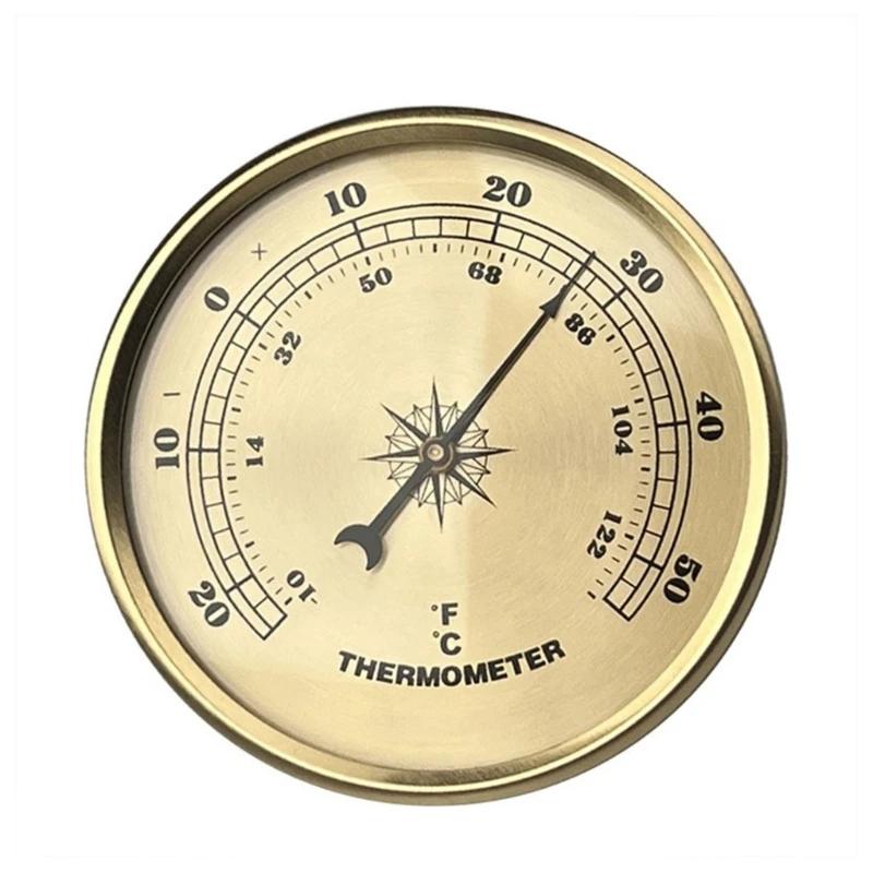 K1AE Round Analog Thermometers 70mm Metal Temperature Gauge Suitable For Home Garage