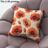 Poppy Floral Print Throw Pillow Cases Home Decor Pattern Cushion Cover Suitable For Sofa Bedroom Car Pillow Cover