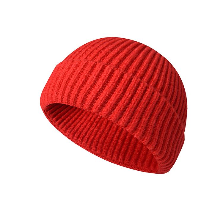 Căciulă Trendy Tricotată Tip Melon pentru Bărbați - Lână Hip-Hop Dom Beanie pentru Toamnă/Iarnă