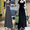 2026 Small French Black Slim Dress Women's Temperament Waist Long Fashion