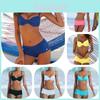 Elegant Solid Color Bikini For Women Sexy Backless Swimsuit With Underwire
