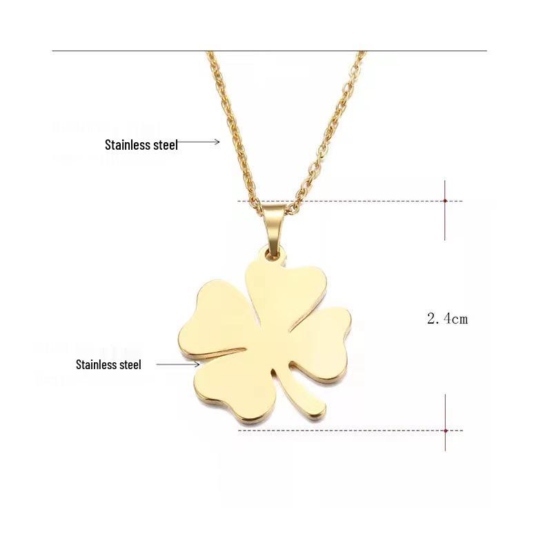Lucky Bag Hetian Jade Titanium Steel Women's Necklace - Light Luxury Pendant Clavicle Chain, Simple Ins Choker.