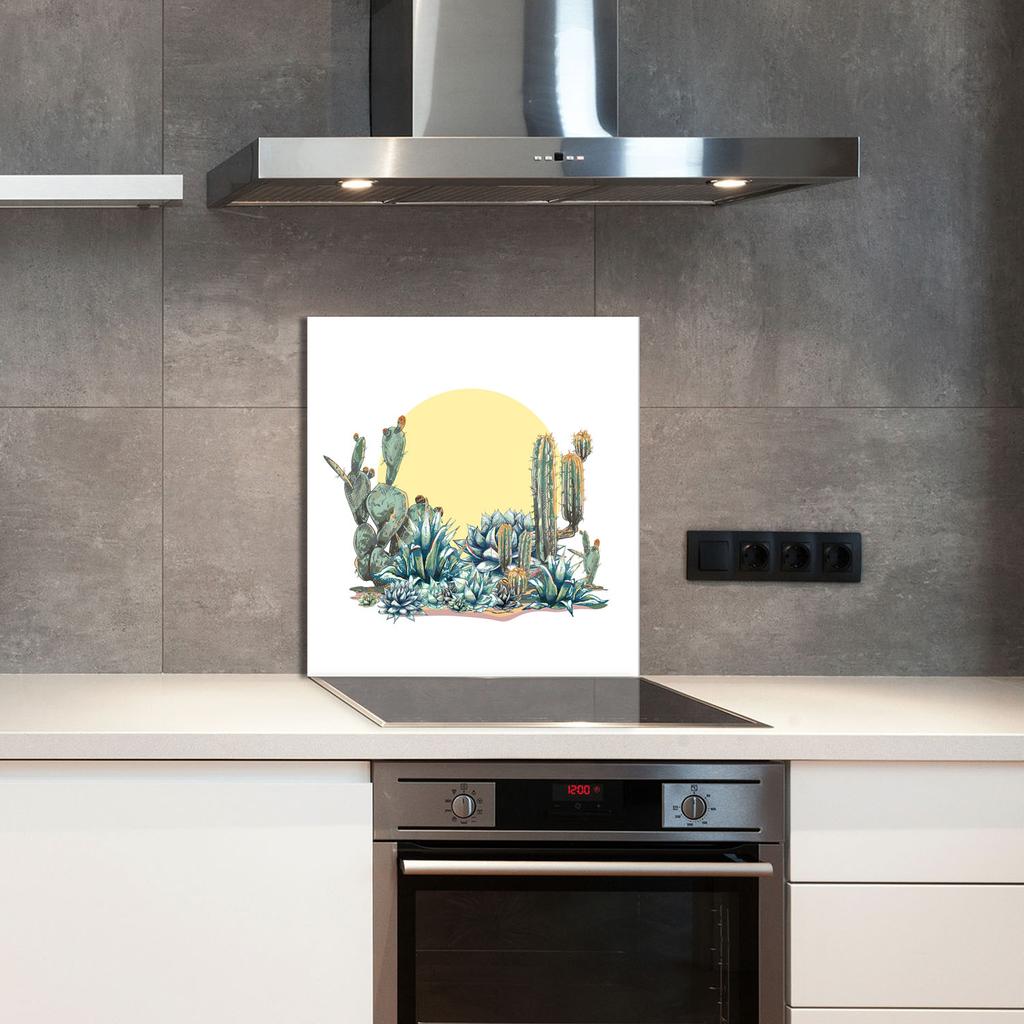PANEL SZKLANY DO KUCHNI 60x65 Kaktus