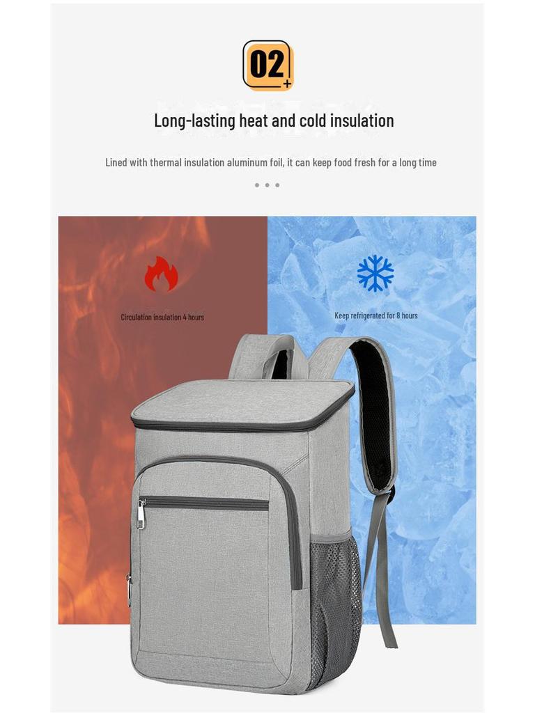 Large Capacity Insulated Backpack for Autumn/Winter Outdoor Travel, Picnic, and Off-Road Camping