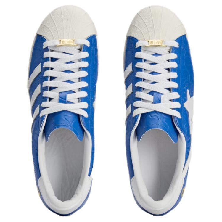 Nye Adidas Originals Superstar Vintage Bape Blå Hvit JR2702