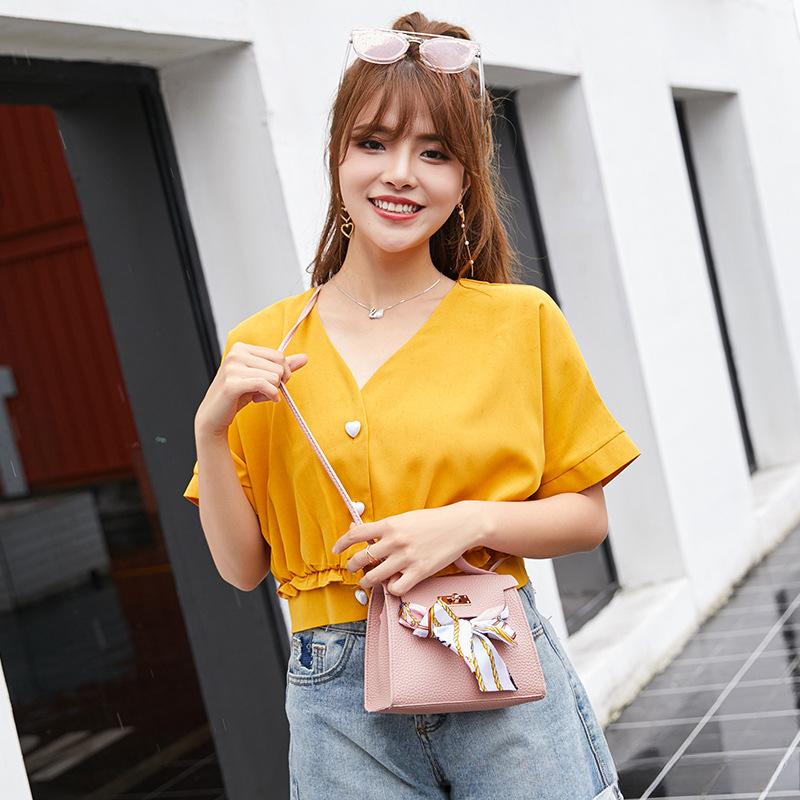 Lychee Pattern Silk Scarf Handbag Women's Bag Women's Small Square Bag