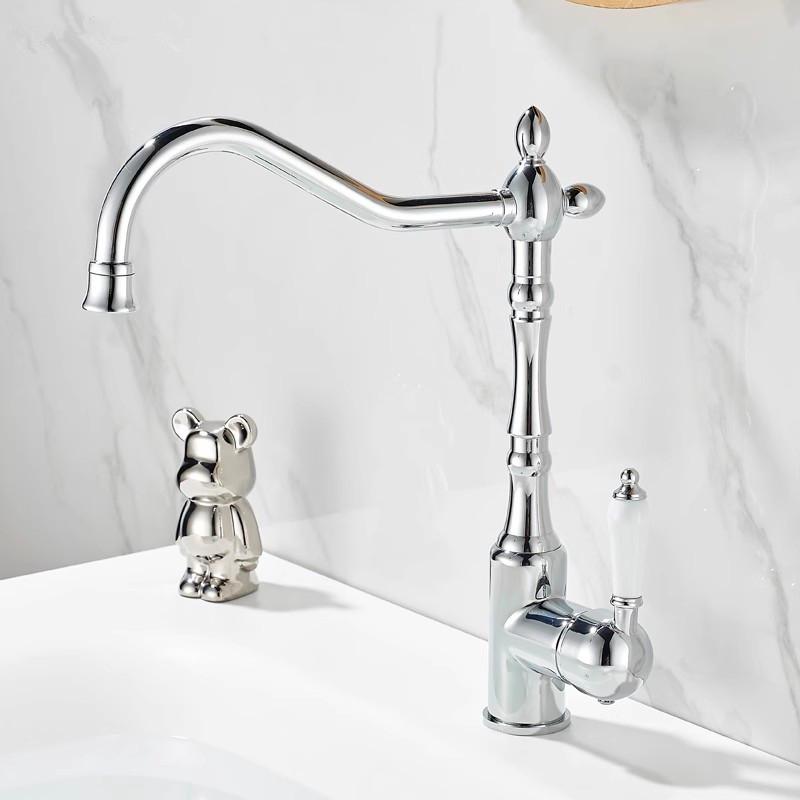 

Tuqiu Antique Tall Torneiras смеситель для ванной комнаты золотой смеситель для раковины смеситель для раковины с одним отверстием смеситель для раковины горячий/холодный кран