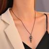 Retro Gothic Punk Skull Necklace with Demon Bat Wings