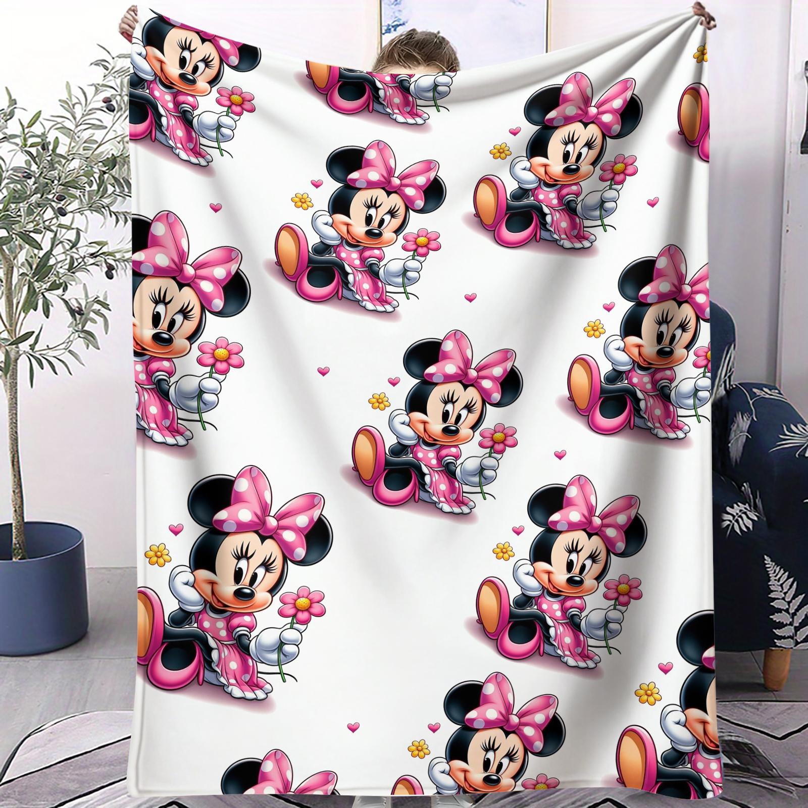 

Chic Skater Mickey Mouse Blanket Warm Cozy Portable Flannel Blanket for Home Camping Travelling Gift for Girls Boys 70x100cm
