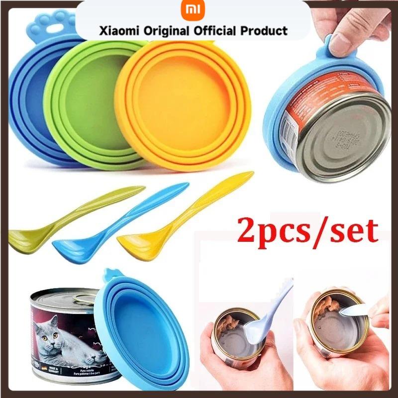 Xiaomi Reusable Silicone Pet Can Cover Fresh-keeping Cover with Spoon Sealing Cover Cat and Dog Food Storage Tank Cover Pet Supplies