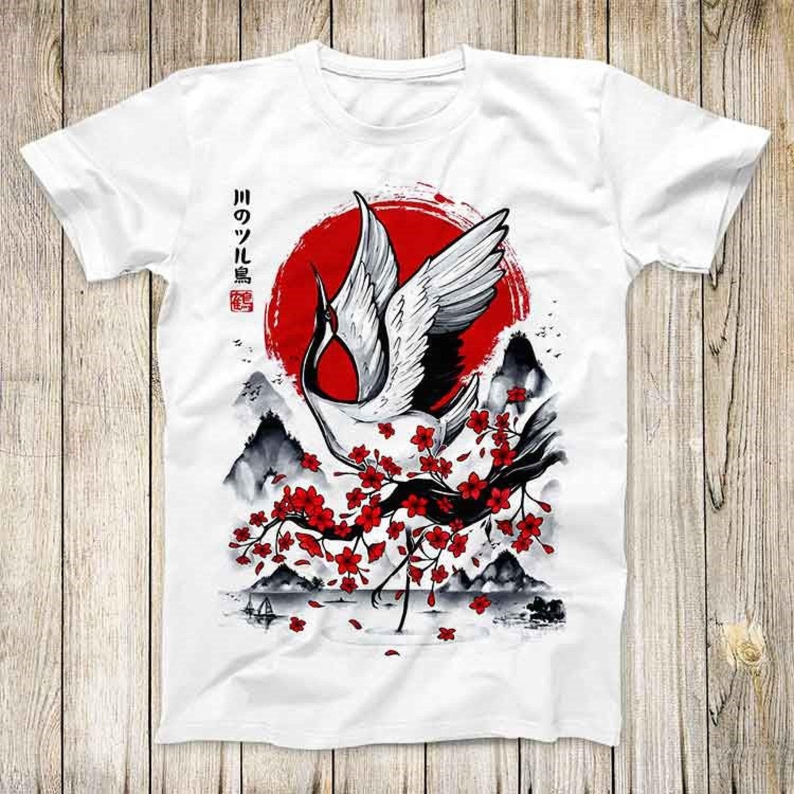 Japanese Swan Limited Edition Anime Manga Cartoon Top Tee Best Cute Gift Men Women Unisex Retro Style T-Shirt 3123 2XL