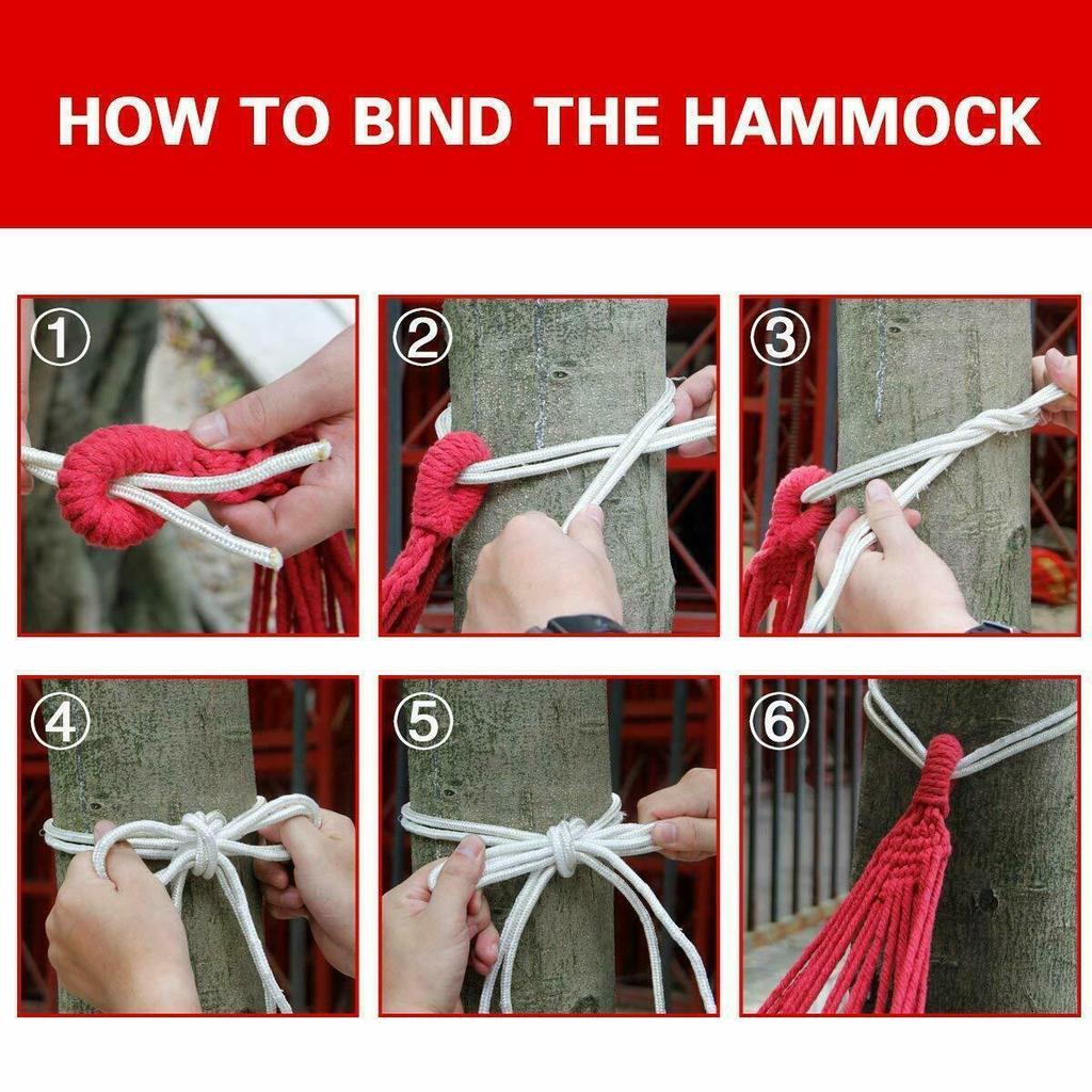 Thick Canvas Hammock Outdoor Camping Indoor Childrens Swing Thickened Striped Hammock Multi Functional Hammock