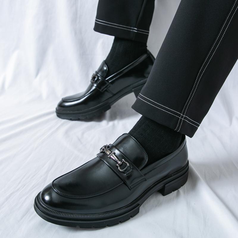 Fashion Luxury Fashion Designer New Thick Soled Pu Leather Casual Shoes For Men Slip On Loafter Formal Wedding Dress Homecoming