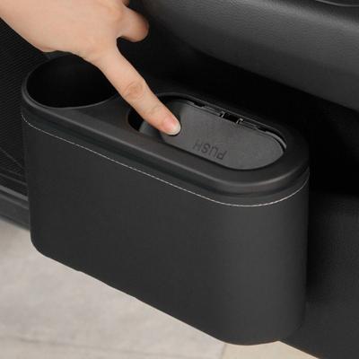 Waterproof Car Trash Can With Lid Storage Box Universal Cup Holder Car Interior Supplies