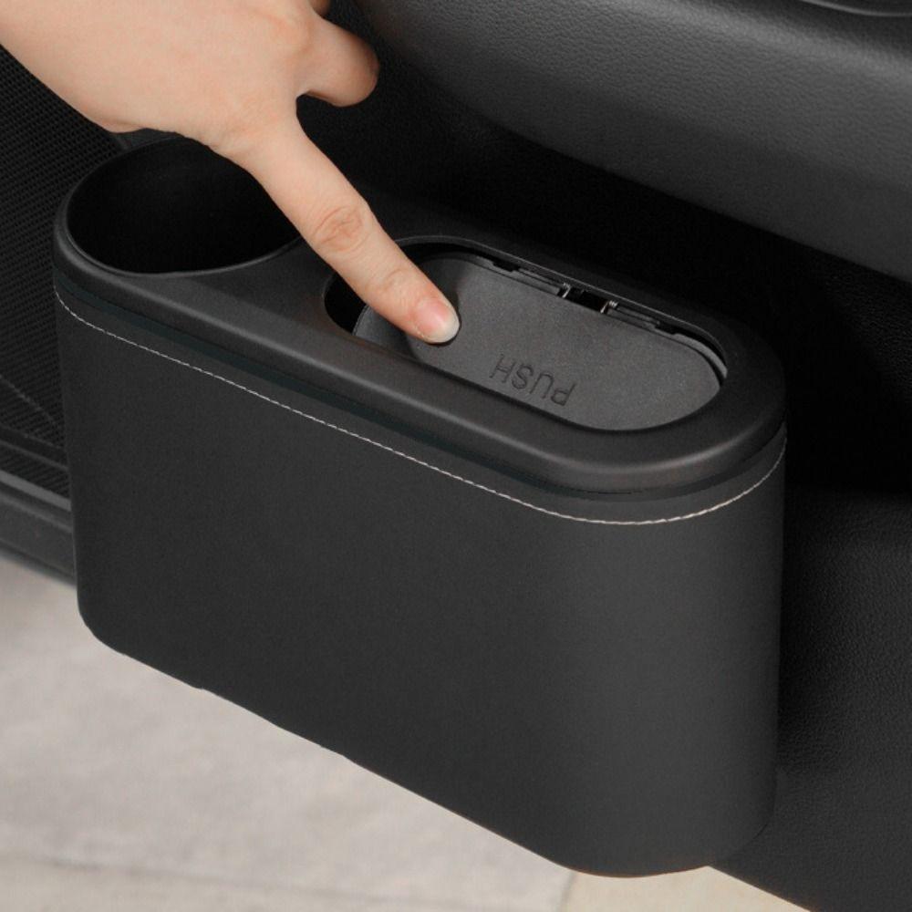 With Lid Car Trash Can Leakproof Storage Box Universal Cup Holder  Car Interior Supplies