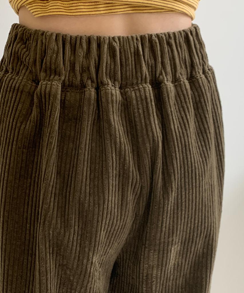 Jikeulib Corduroy String Banding Jogger Pants