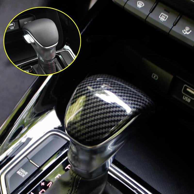 ABS Carbon Fiber Car Gear Lever Cover Trim For Kia Seltos Sonet  Carnival Ka4    Shift Knob Head Cap Accessories