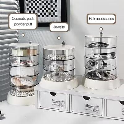 Organiseur acrylique transparent à 3 niveaux pour accessoires de cheveux, pour filles, organiseur de rangement pour élastiques à cheveux, bracelets, bagues, etc.