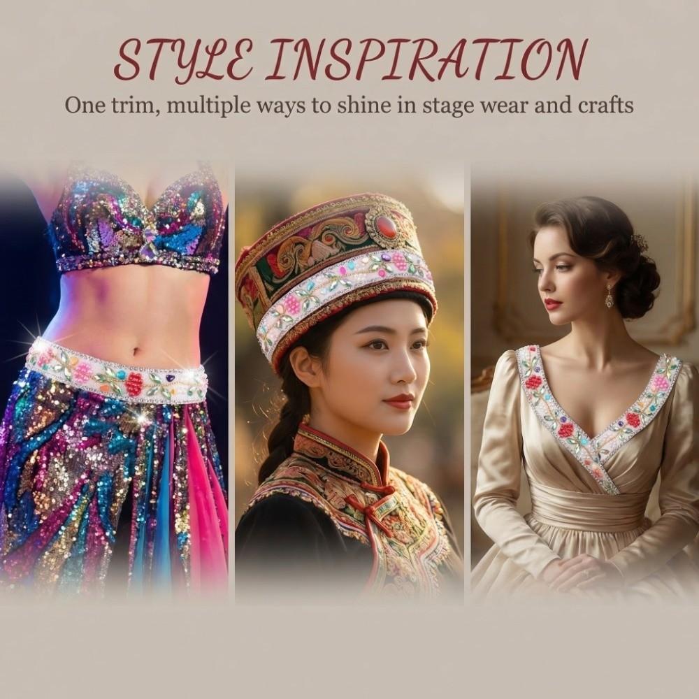 DIY Rhinestone Trim Self Adhesive Resin Rhinestone Rhinestone Chain  Apparel Decoration