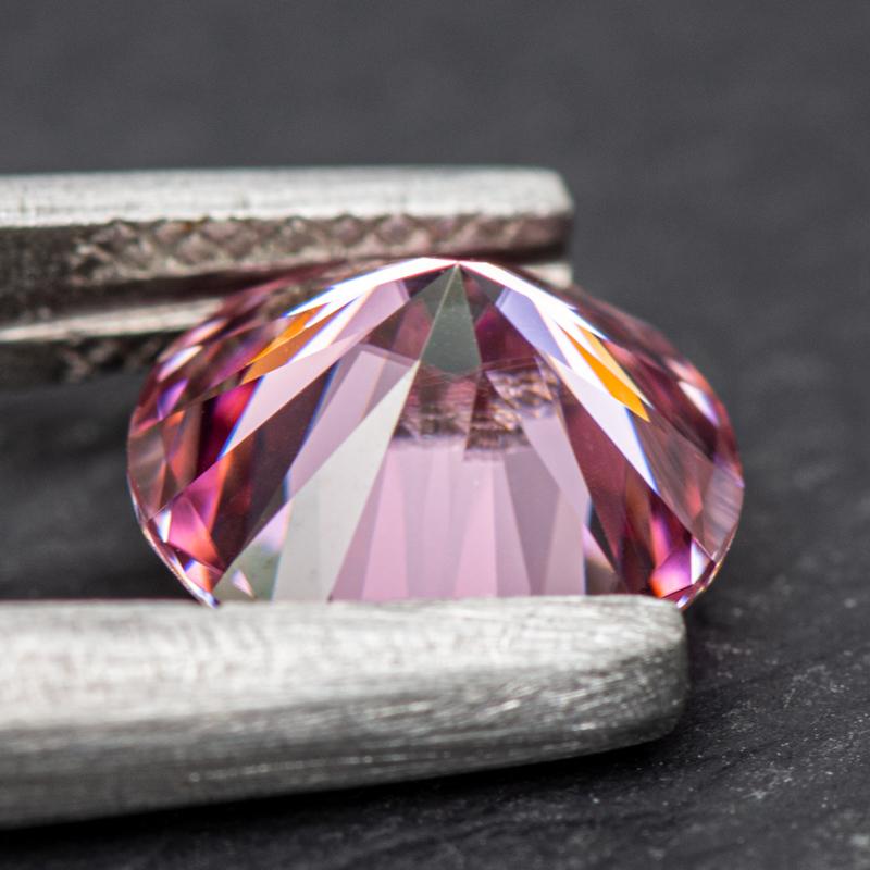 Růžový kulatý moissanitový diamant pěstovaný v laboratoři pro výrobu šperků DIY Materiály s tovární cenou