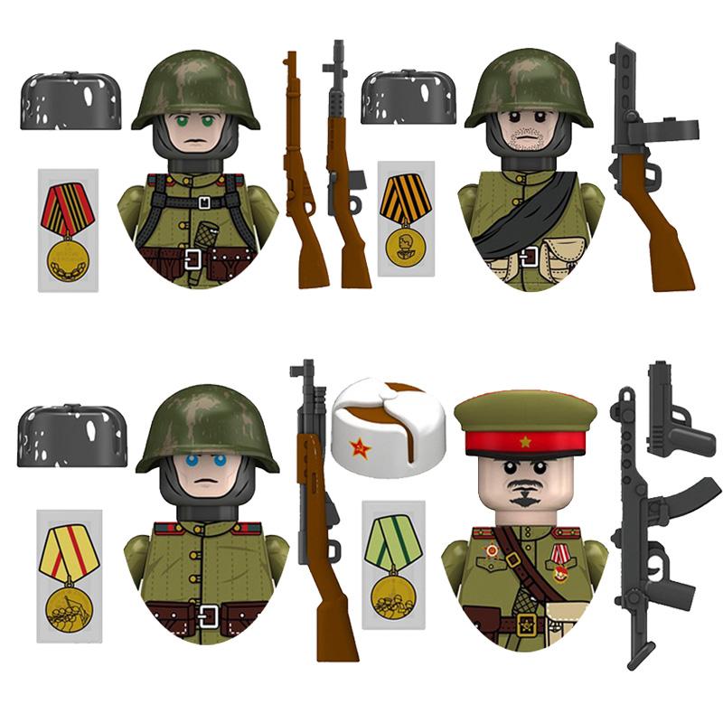 Jungen Spielzeug Krieg II Armee Soldaten Mini Militärwaffen Modell Kleine Partikel Bausteine Anzüge Kindergeburtstagsgeschenke