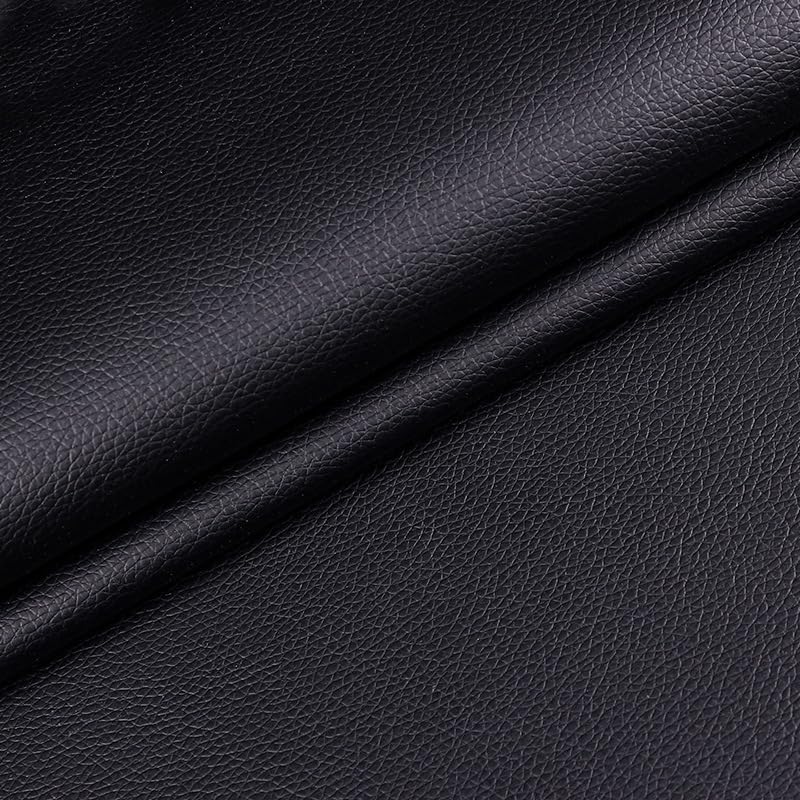 Deepa Ribusu Synthetic Leather 160cm Wide x 3m for Car and Handmade Fabric, PVC, Long, Sofas, Seats, DIY, (Black) [Used]