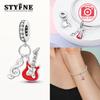 Red Guitar Note Rock Pendants Plata R Original Beads Fit Originalcharms Bracelet Beads Jewelry Gifts For Women