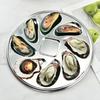 8 Slots Large Plate Durable Oyster Plate Elegant Serving Tray Stainless Steel Material Suitable for Home and Restaurants