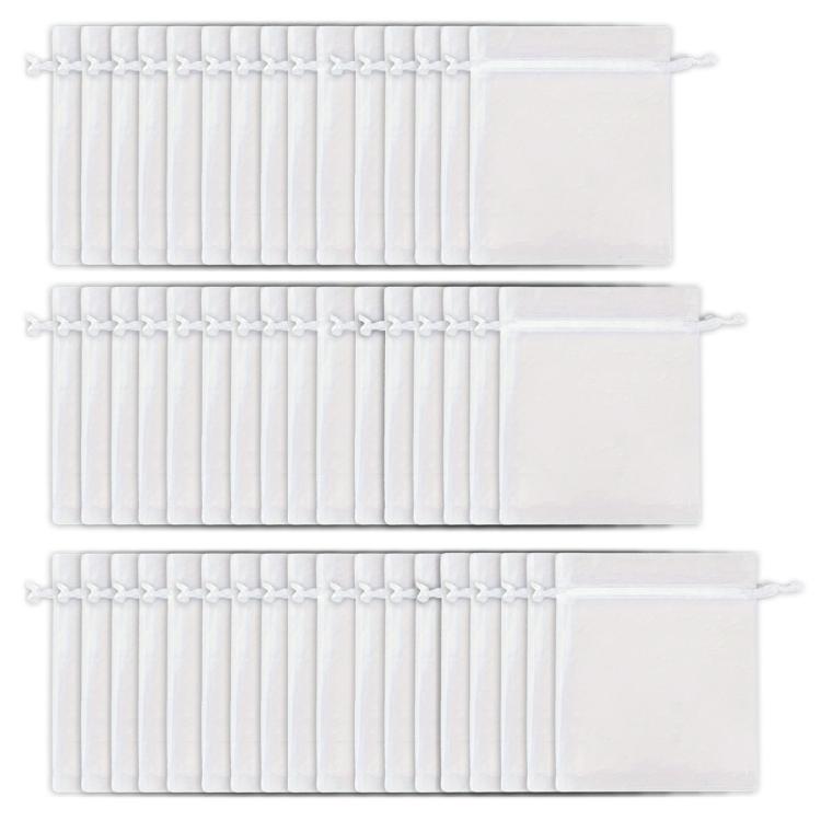 Pack Of 50 White Mesh Bags Polyester Drawstring Bag Beads Jewelry Holders Multipurpose Storage Pouches for Travel 1 3090₽