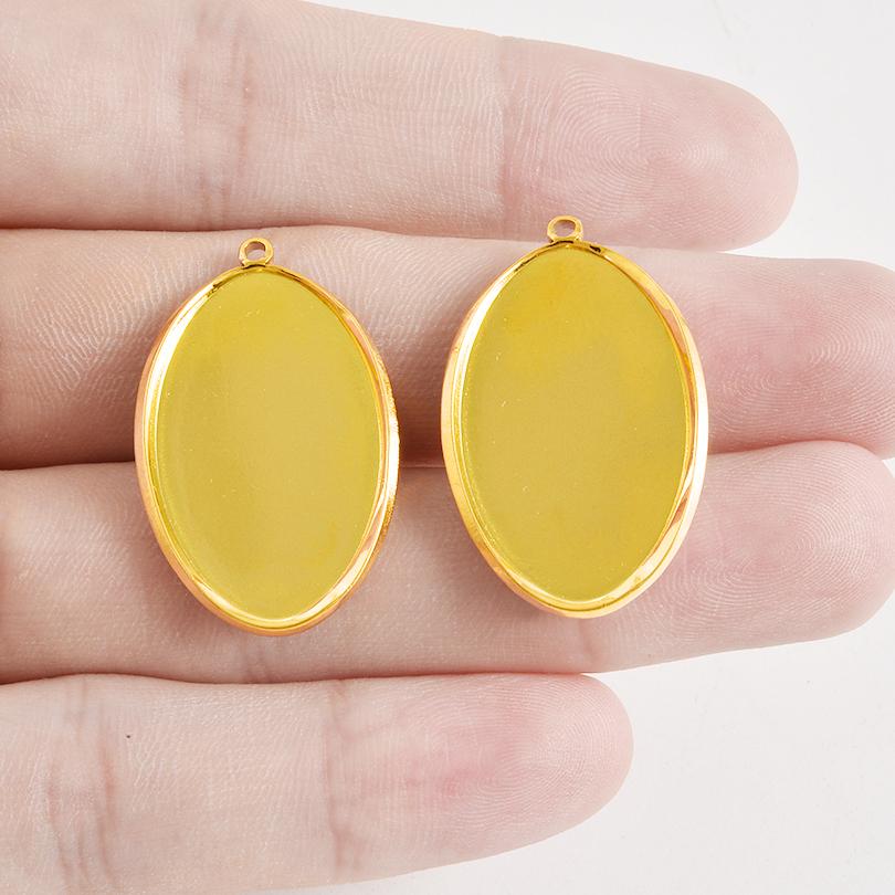 6 Stück Herz Quadrat Wassertropfen Oval Cabochon Basis Fassung Anhänger Edelstahl Charms Für Schmuckherstellung Großhandel DIY Materialien