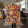 1Pc Native American Pattern Print Flannel Blanket, High Quality Comfortable for All Seasons, Home Decor, Warmth and Comfort, Perfect for Gifts