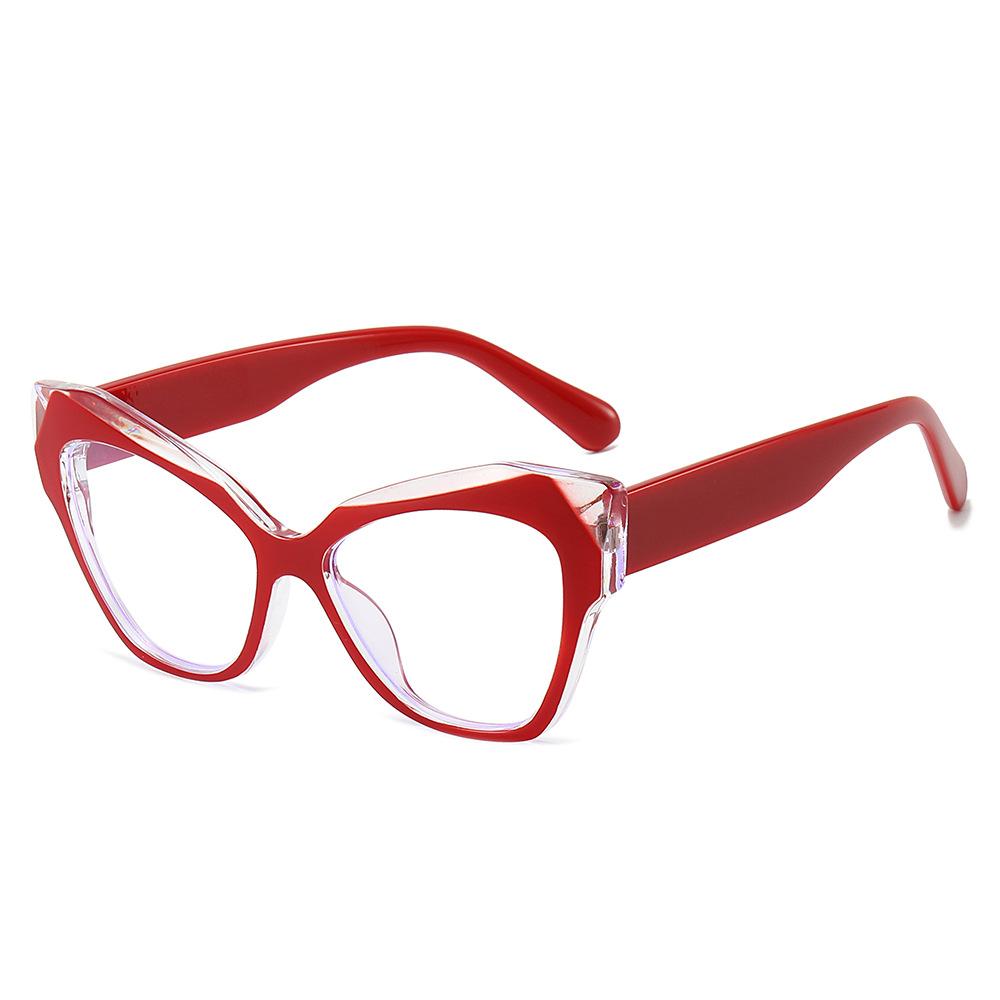 

Женская трендовая контрастная оправа очков «кошачий глаз», персонализированные очки с фотохромным эффектом и защитой от синего света White film (anti-blue light)