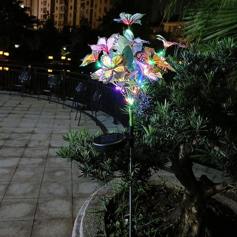 Solar-Powered Butterfly Flower Garden Lamp - Waterproof Outdoor Yard Light