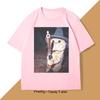 Funny Cat with Gun TShirt Magic Cat T Shirt Vintage Harajuku Cotton Short Sleeve Tee Casual ONeck Tee Shirts Streetwear Top