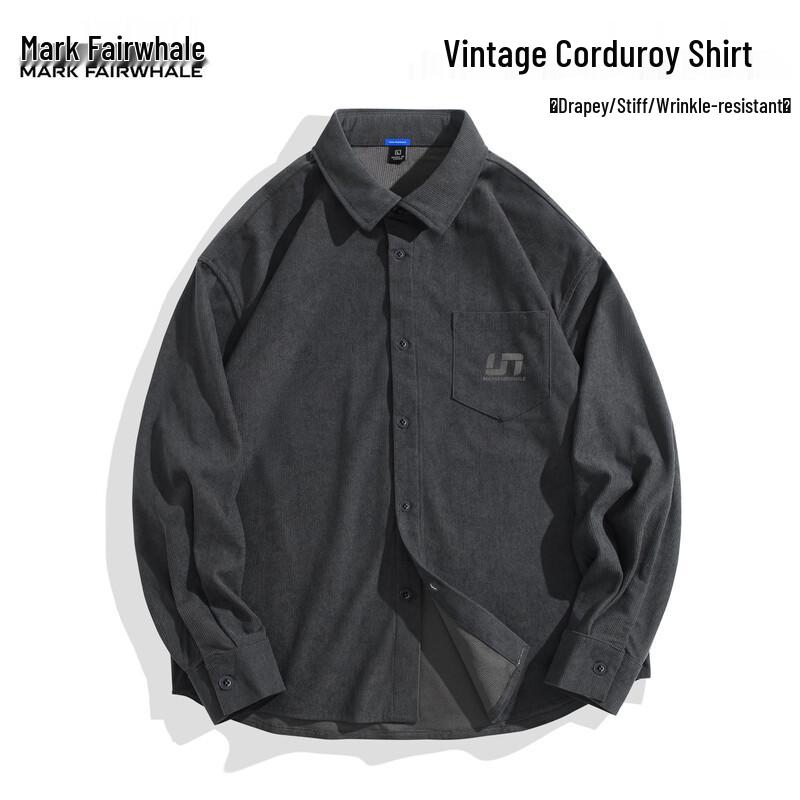 

Mark Fairwhale Men s Loose Fit Corduroy Shirt Jacket 3XL