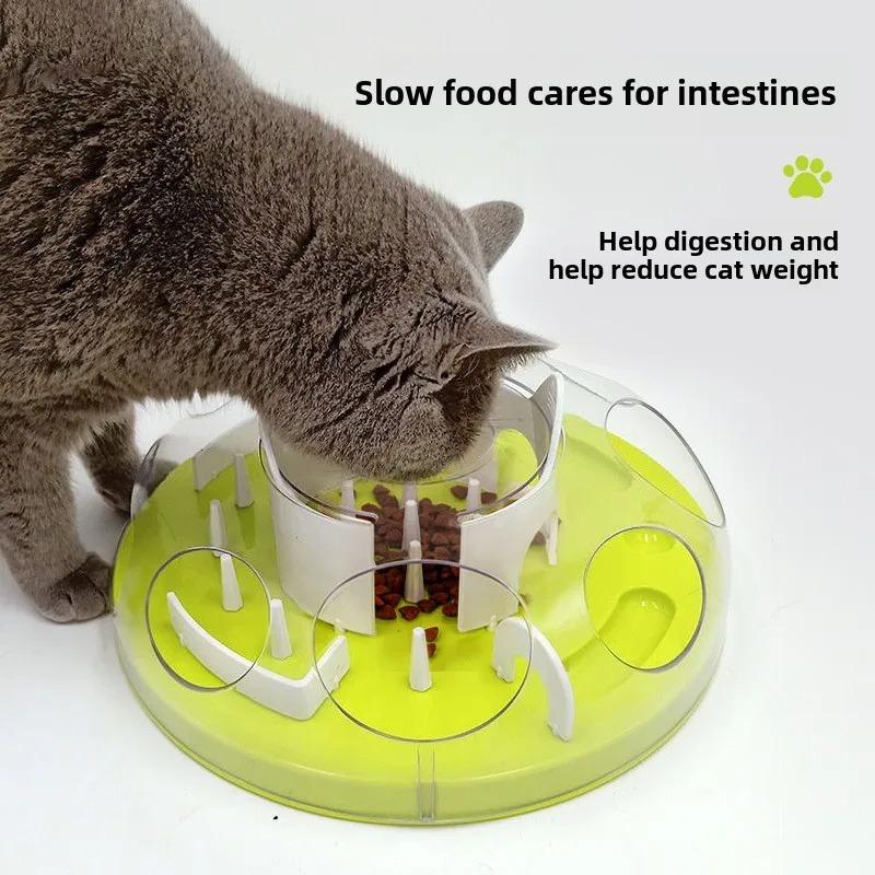 Pet Cat Food Slow Feeder Jungle Design Puppy Anti Slip Treat Dispensing Toy Bowl Puzzle Slow Feeder Tray Pets Supplies