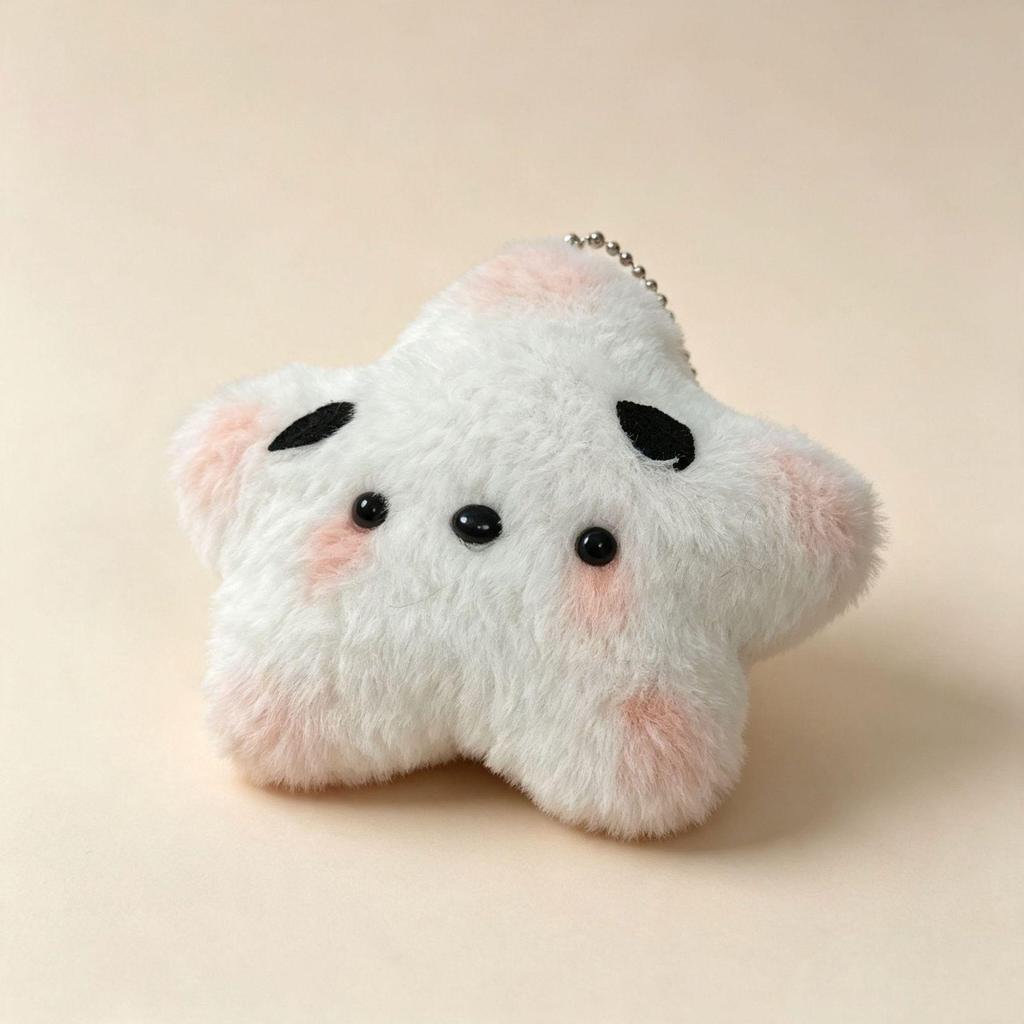 Cute Squeaky Star Pendant Plush Doll Keychain