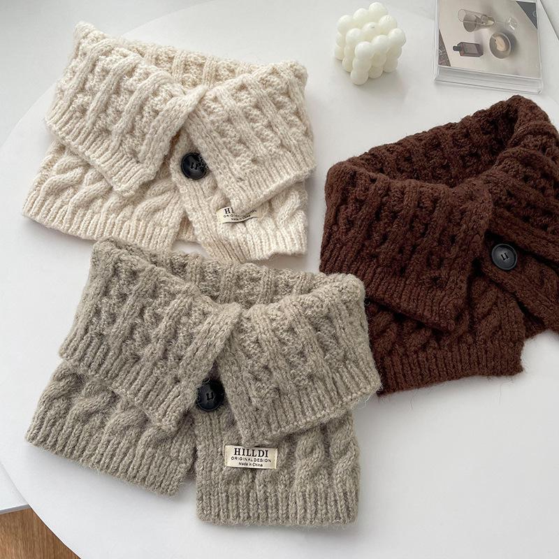 Damen Herbst/Winter Dick Zopfmuster Halswärmer Schal - Koreanischer Stil Rollkragen Pullover