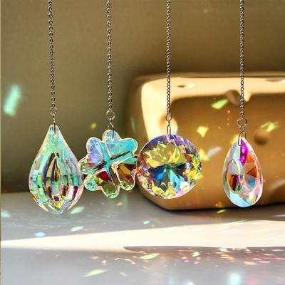 4 ks skleněných hranolů Suncatcher, závěsné okenní ozdoby Rainbow Maker na balkon, svatbu, Vánoce, zahradu, terasu, nástěnnou dekoraci, dárek pro dívky