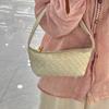Cross-border cowhide hand-woven mini zipper bento bag niche portable lunch box bag versatile single shoulder underarm women's bag