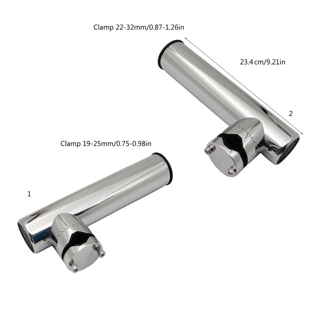 Boat Fishing Rod Holder Clamp Stainless Steel Adjustable Rail Fishing Rod Holder Clamp On Rail Mount 19mm-25mm/22mm-32mm