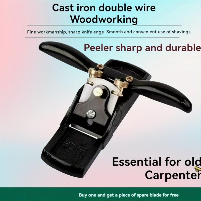 1pc Traditional Handheld Woodworking Double Wire Planer, Adjustable Straight Edge Hand Push Router
