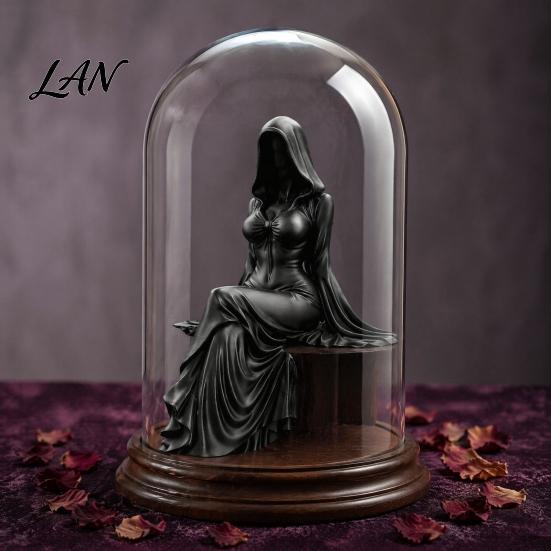 3D Printed Gothic Sculpture Reaper Goddess Figurine Ornaments, Dark Style Sculpture, Abstract Art Faceless Statue for Desktop Bookshelf Decor Durable