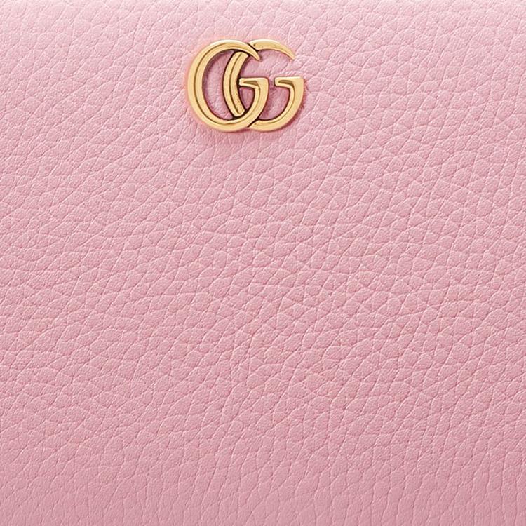 Gucci Bamboo Double G Logo Zip Long Leather Wallet Women wallet Pink 739499-AABXM-5823