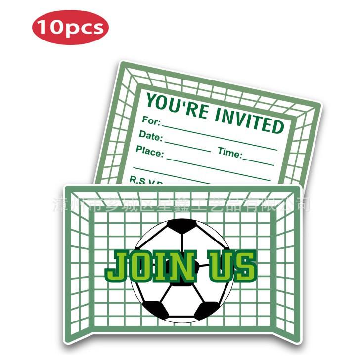 In-Stock Football World Cup Themed Birthday Party Supplies & Greeting Invitation Card