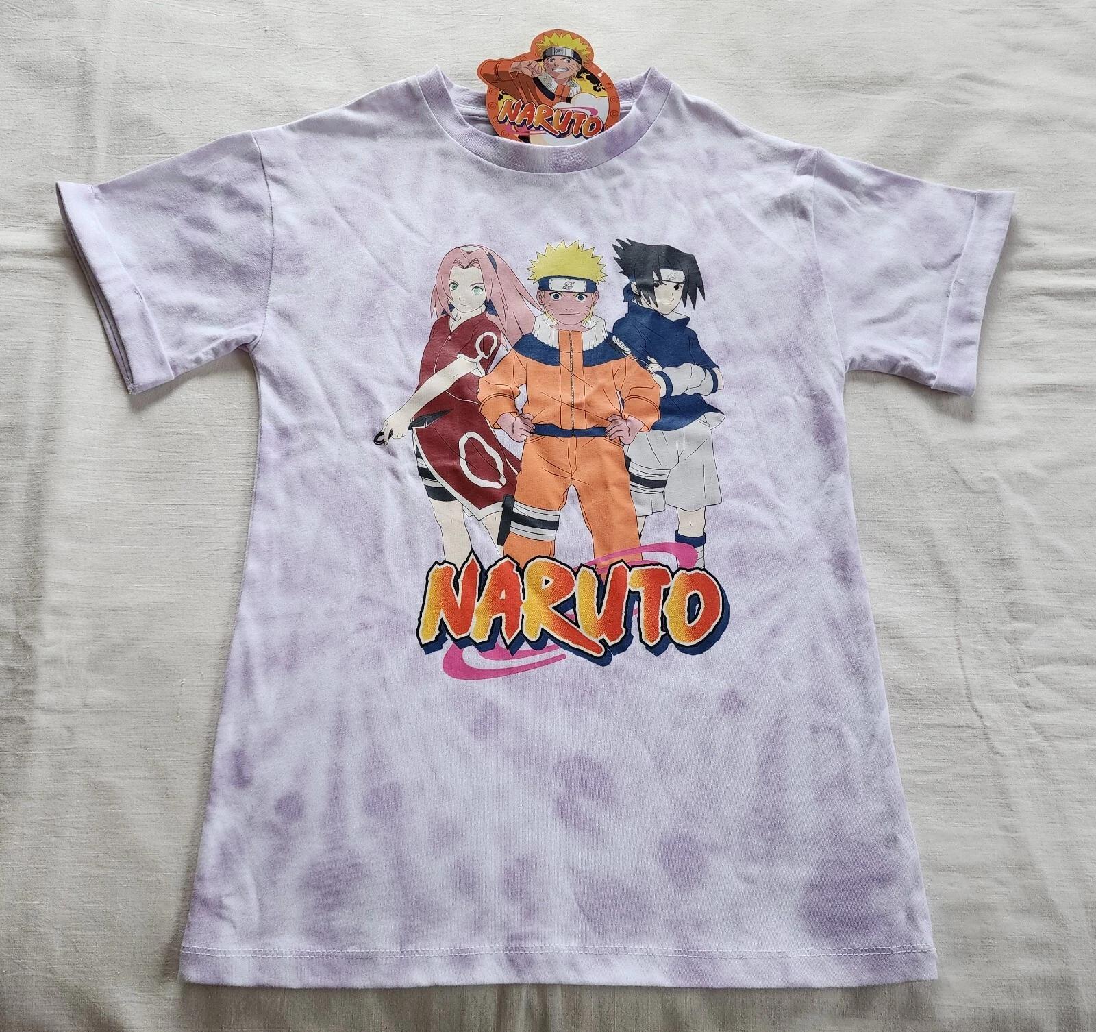 

Natuto Girls Purple Tie Dye Manga Anime Printed Short Sleeve T Shirt Size 12 New L