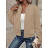 Casual Basics Plain Color Ocket Loose Outwear Coat Female Long Sleeve Zip Up Sweatshirts Jackets Full Zipper Lightweight Jacket