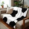 Isolated Cow Spot Silhouette Cartoon Anime Print Flannel Blanket Soft Warm Throw for Kids Bedroom Sofa Christmas Office Car